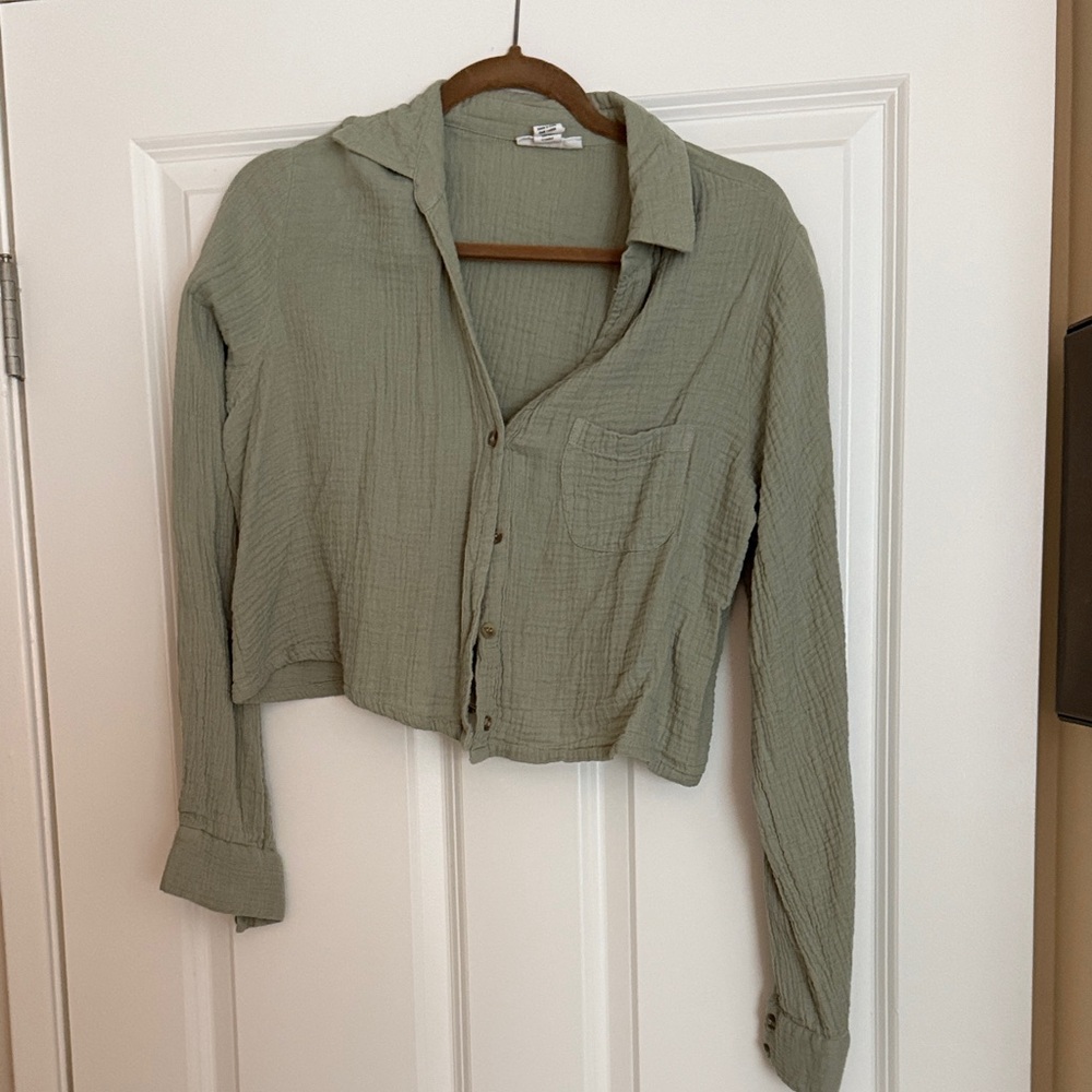Sage Green Women's Button-Down Shirt